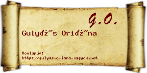 Gulyás Oriána névjegykártya